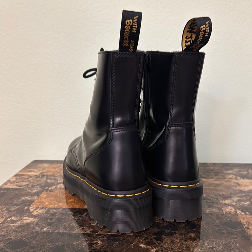 Dr Martens Jadon platform Black smooth Leather Lace-Up Boots L 12 M 10 - Picture 4 of 10